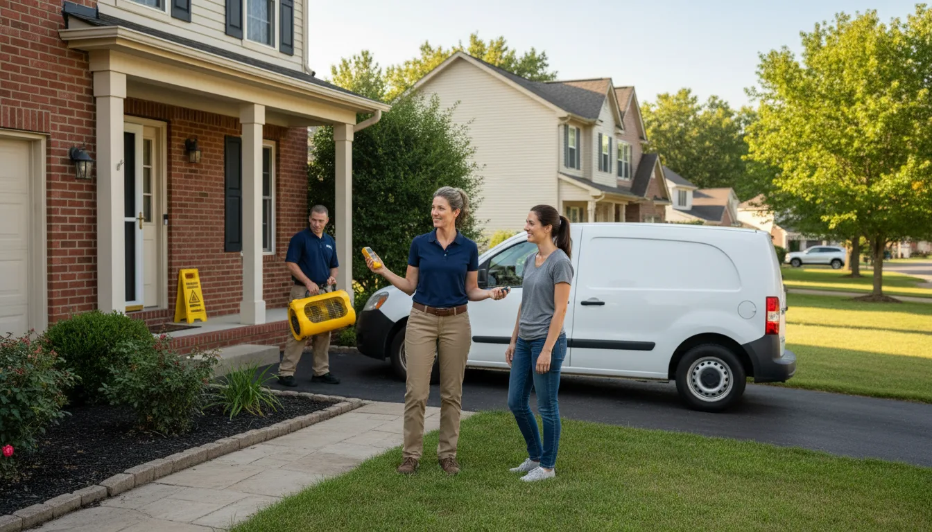 Residential water damage restoration in Creve Coeur, MO